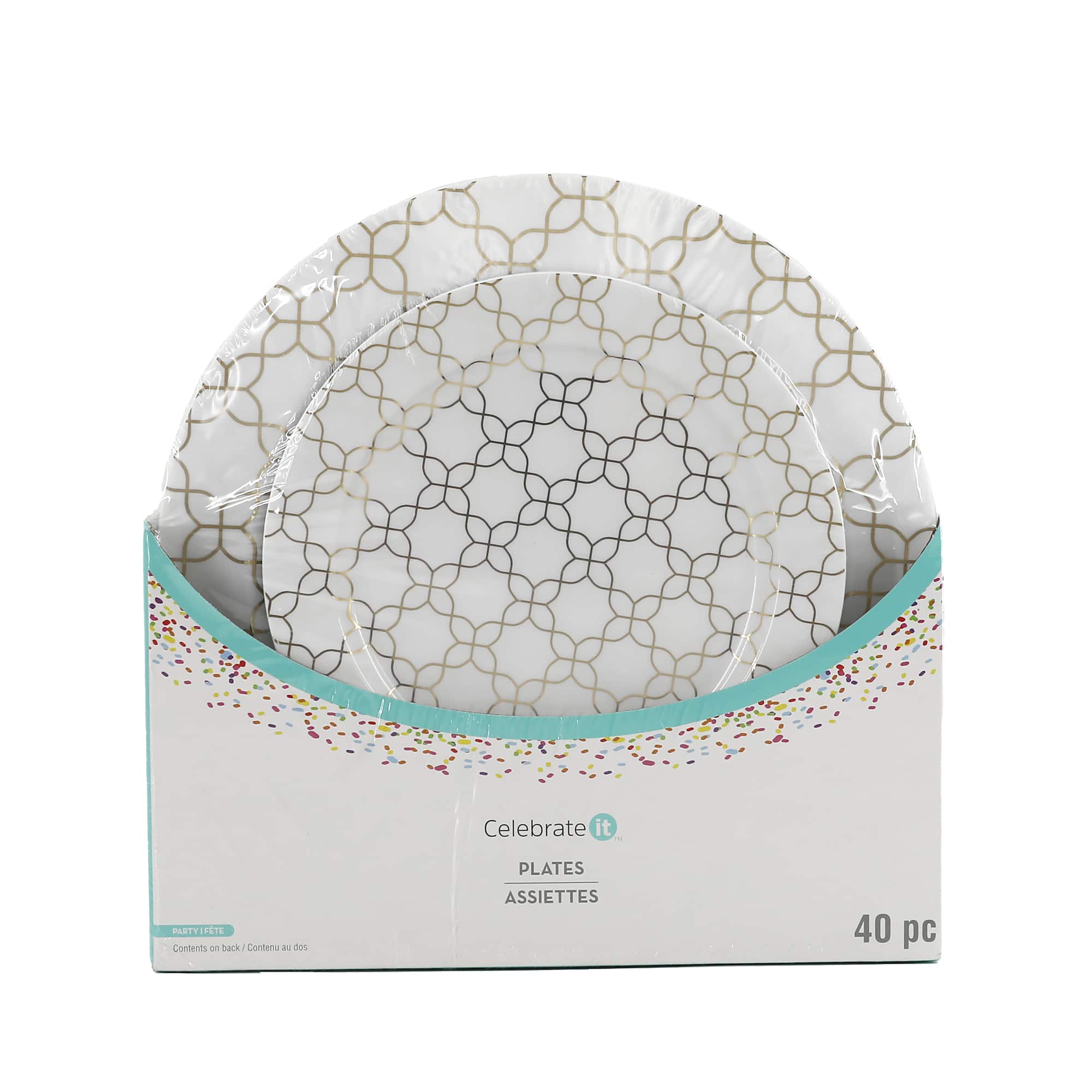 Gold Quatrefoil Lunch & Dinner Plates Set, 40ct. by Celebrate It™